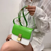 2021 new fashion contrast color fashion small square bag casual street all match shoulder messenger bag for women