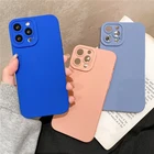 Защитный матовый чехол для телефона с камерой для iPhone 13 Pro Max 12 11 XS Max XR X 7 8 Plus 12 13 Pro, противоударный мягкий чехол карамельного цвета