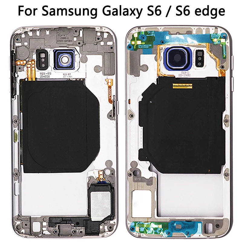 S6 G920 полный корпус для Samsung Galaxy Edge G925 крышка аккумулятора средняя рамка сенсорное