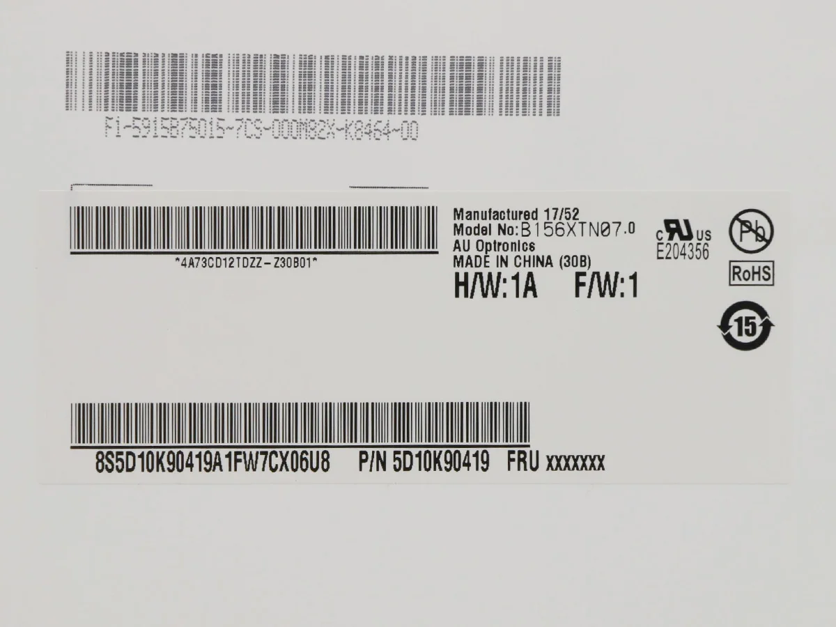ЖК-экран для ноутбука 15 6 дюйма B156XTN07.0 подходит LP156WHU-TPG1 LTN156AT38 Lenovo ideapad 310-15 110-15 510-15