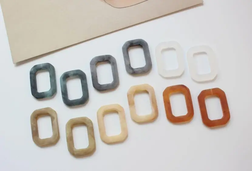 

Matte sytle 50pcs/lot color print geometry rectangle shape resin beads diy jewelry earring/garment pendants accessory