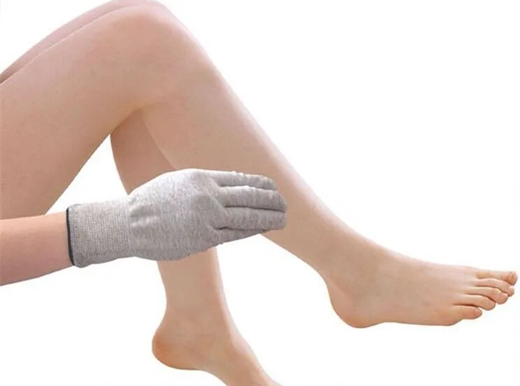 Пара серебряных токопроводящих волокон массажные Технические Перчатки для