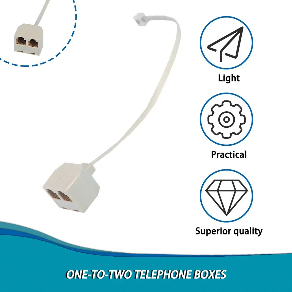 RJ11 6P4C мужчина к женский 2 Way телефонный разъем разветвитель для телефона в виде