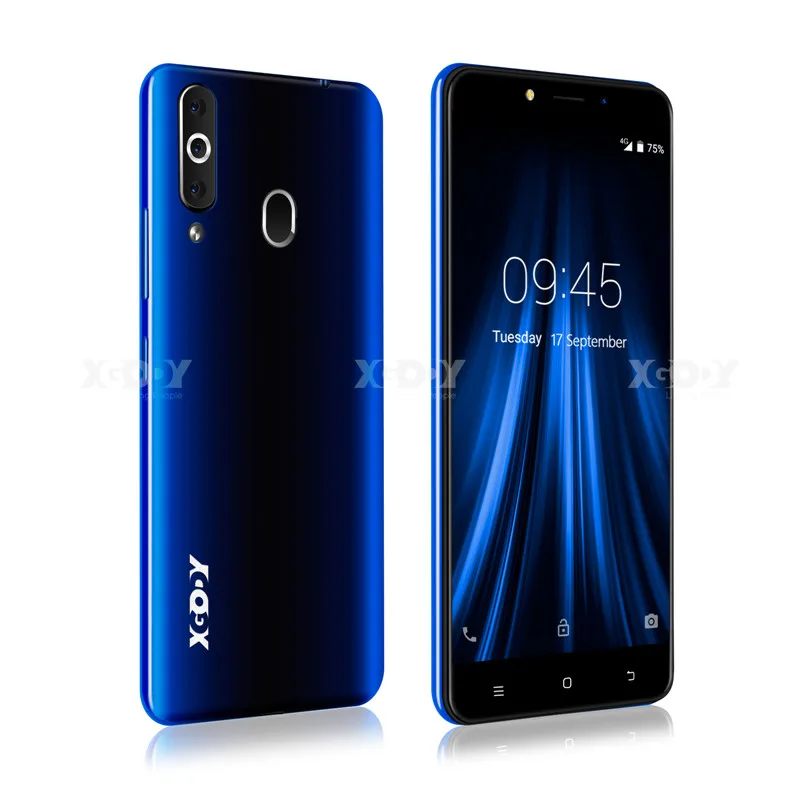Blue XGODY K20Pro 5," 18:9 Смартфон Android 6,0 Dual 4G Sim 2 Гб 16 Гб MTK6737 четырехъядерный 2300 МП WiFi мАч отпечаток пальца мобильный телефон - Цвет: Blue