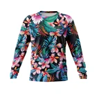 Футболка для мотокросса, горнолыжная майка с длинным рукавом и цветами, тропический велосипед, для езды на горном велосипеде
