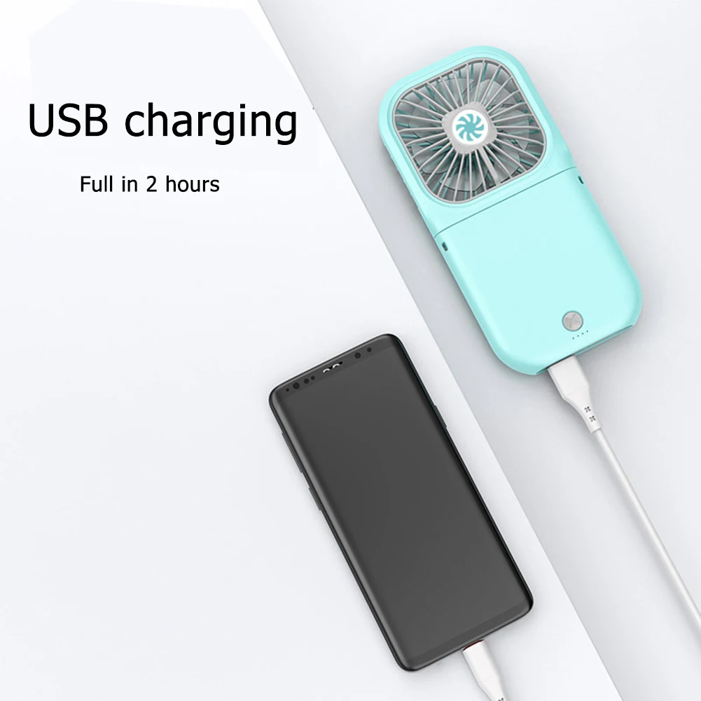 

Portable Hanging Neck Fan USB Rechargeable Mini Folding Fan Outdoor Handheld Air Conditioner Travel Cooler 3 Gears Adjustable