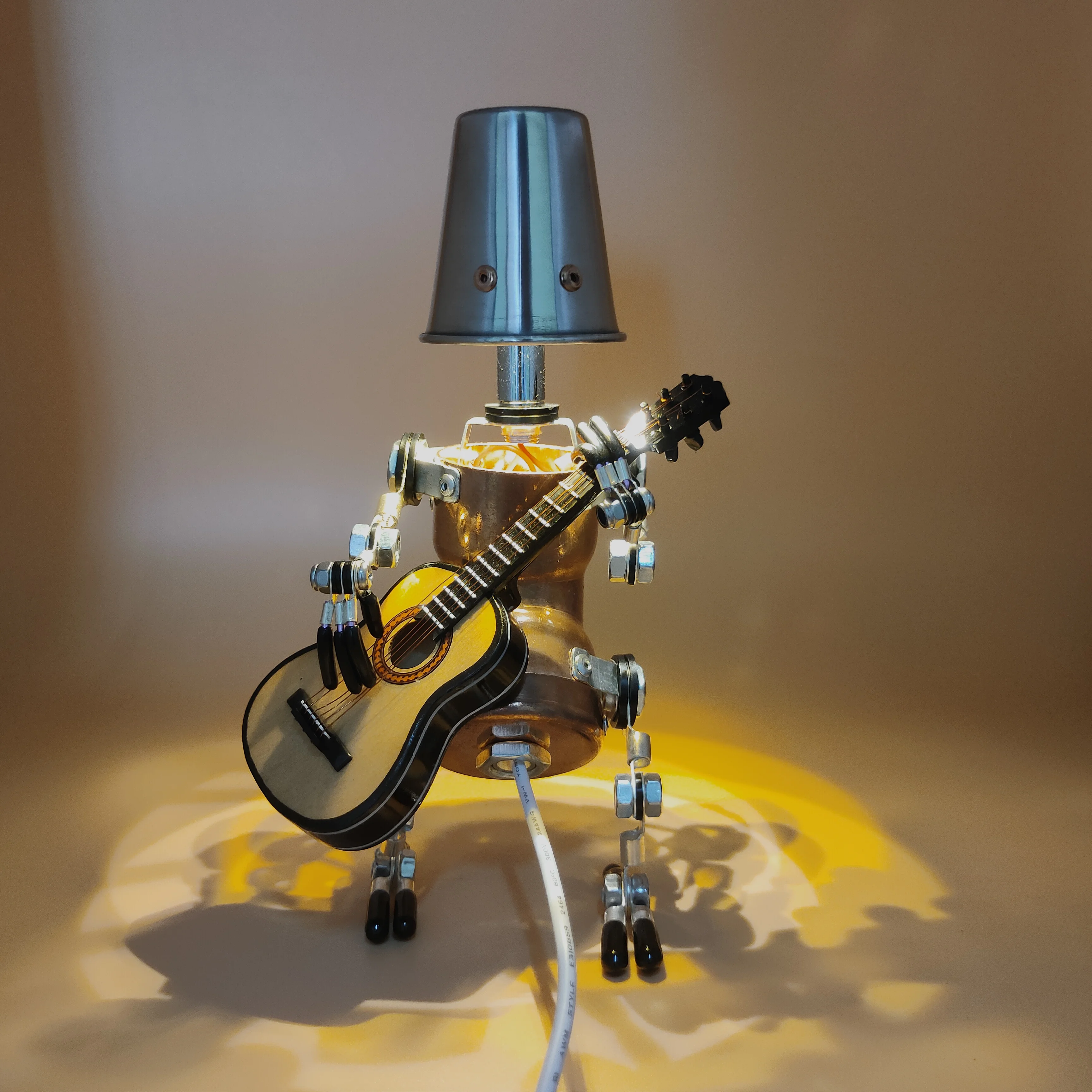 Regalo de Navidad, regalo de cumplea&ntilde;os, adorno de dormitorio, adorno de estudio, oficina, guitarra mec&aacute;nica punk-0