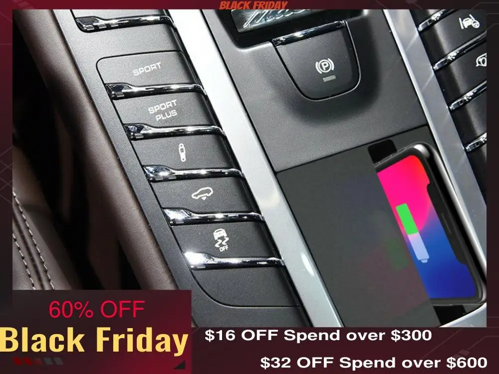 Qi автомобильное беспроводное зарядное устройство для iPhone Xs Max Xr X Samsung S10 S9 Porsche Macan