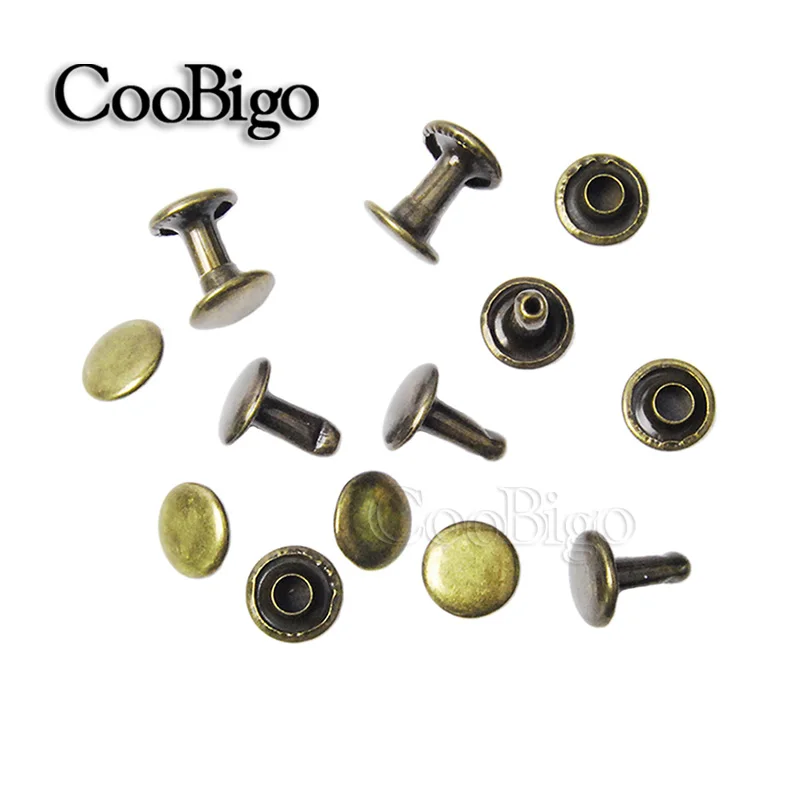 Металлические двойные заклепки 8x8 мм 50 комплектов круглые для кожаных сумок