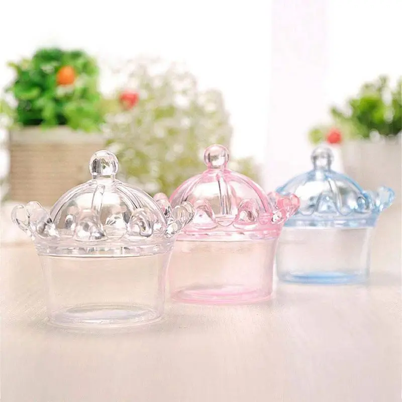 12 шт. пластиковые мини-купольные коробки для конфет с короной вечерние