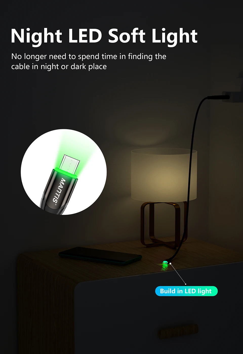 MANTIS 3 м 2 м светодиодный кабель Micro Usb для samsung Xiaomi 3A Быстрая зарядка зарядное устройство через Micro Usb Android мобильный телефон кабель для передачи данных