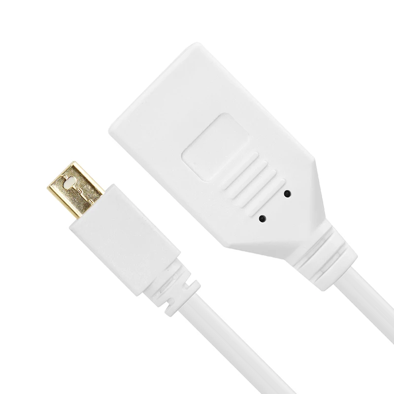 Кабель-адаптер Mini displayport Male-Displayport 1 2 дюйма белый кабель-переходник DP 4K для Mac Dell HD