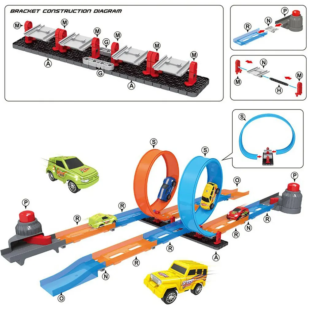 

Hot Racing Track Toy Sets Car Building Blocks Indoor Model Children's Gift Kids Portable Track Toy Sets