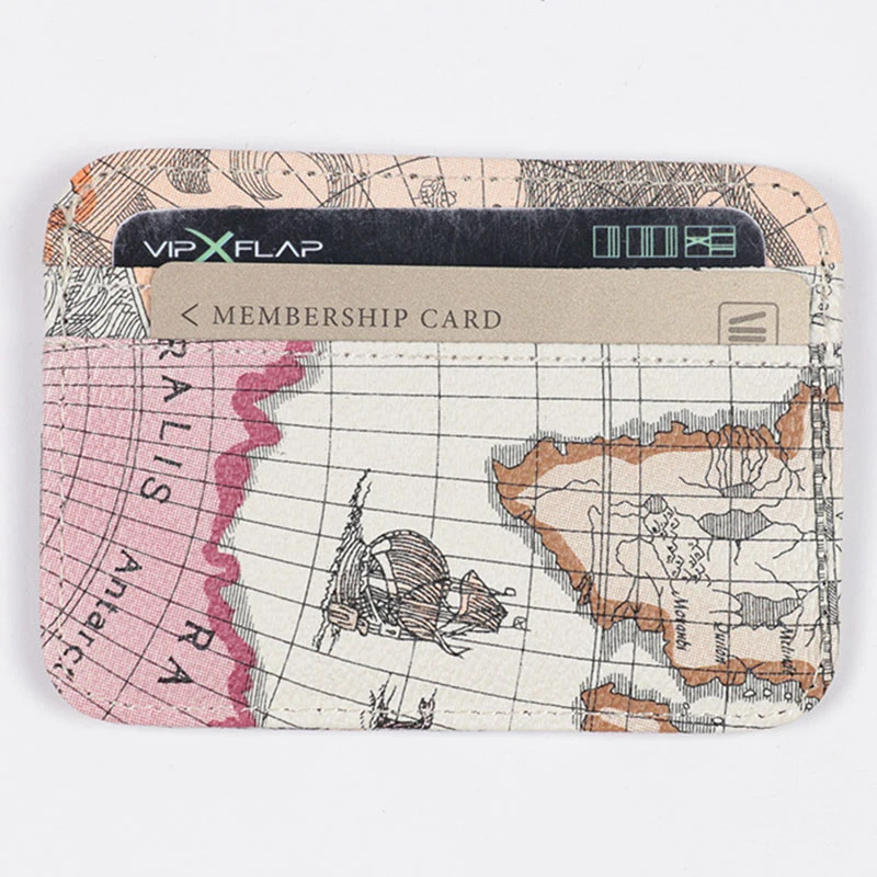 

Fashion Neutral Map Pattern Short Wallet Coin Purse Card Holders Handbag Clutch Creative Gift Passport Cover Wallet High Quality