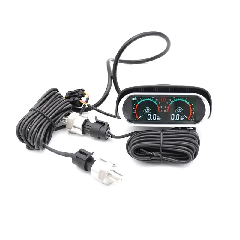 12 В/24 В автомобильный гоночный Манометр с ЖК дисплеем турбо манометр двойной