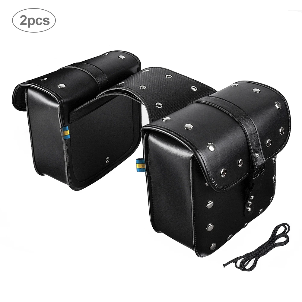 

1 Pair Medium Waterproof Insulated PU Leather Side Bag Motorcycle Saddle Bag Set Sportster Softail Honda Suzuki Ya-maha Cruiser