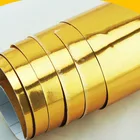 Зеркальная Золотая хромированная зеркальная Гибкая Виниловая оберточная пленка рулон пленка автомобильная наклейка лист