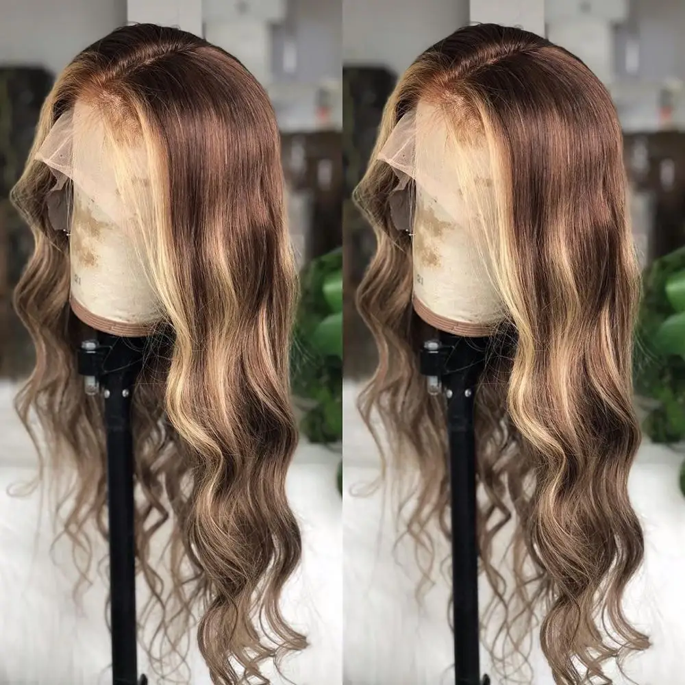 Fabwigs 150% плотность хайлайтер Омбре светлые полные кружевные человеческие волосы