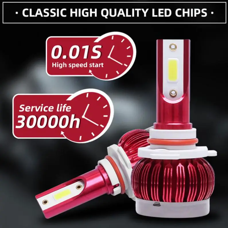 Фара для автомобиля светодиодная водонепроницаемая 1 шт. H1/H3/H4/H7/H8/H11/9005/9006/9012 72 Вт