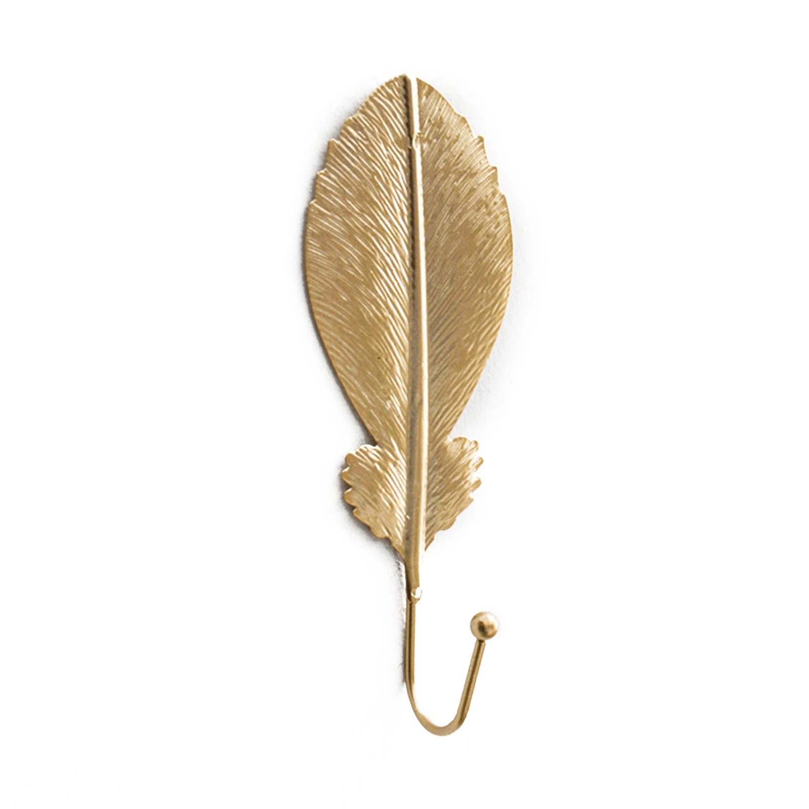 

Newly Art Leaf Shape Hook Creatives Golden Coat Storage Rack Wall Hook Decorative For Home Living Room