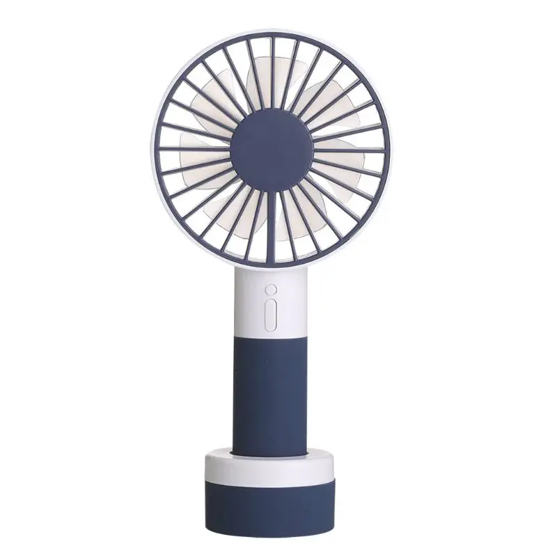

Mini Handheld Fan with Colorful Light Sports Portable Rechargeable USB Fan with Standing Base 3 Speed Desktop Fan for Outdoor Tr