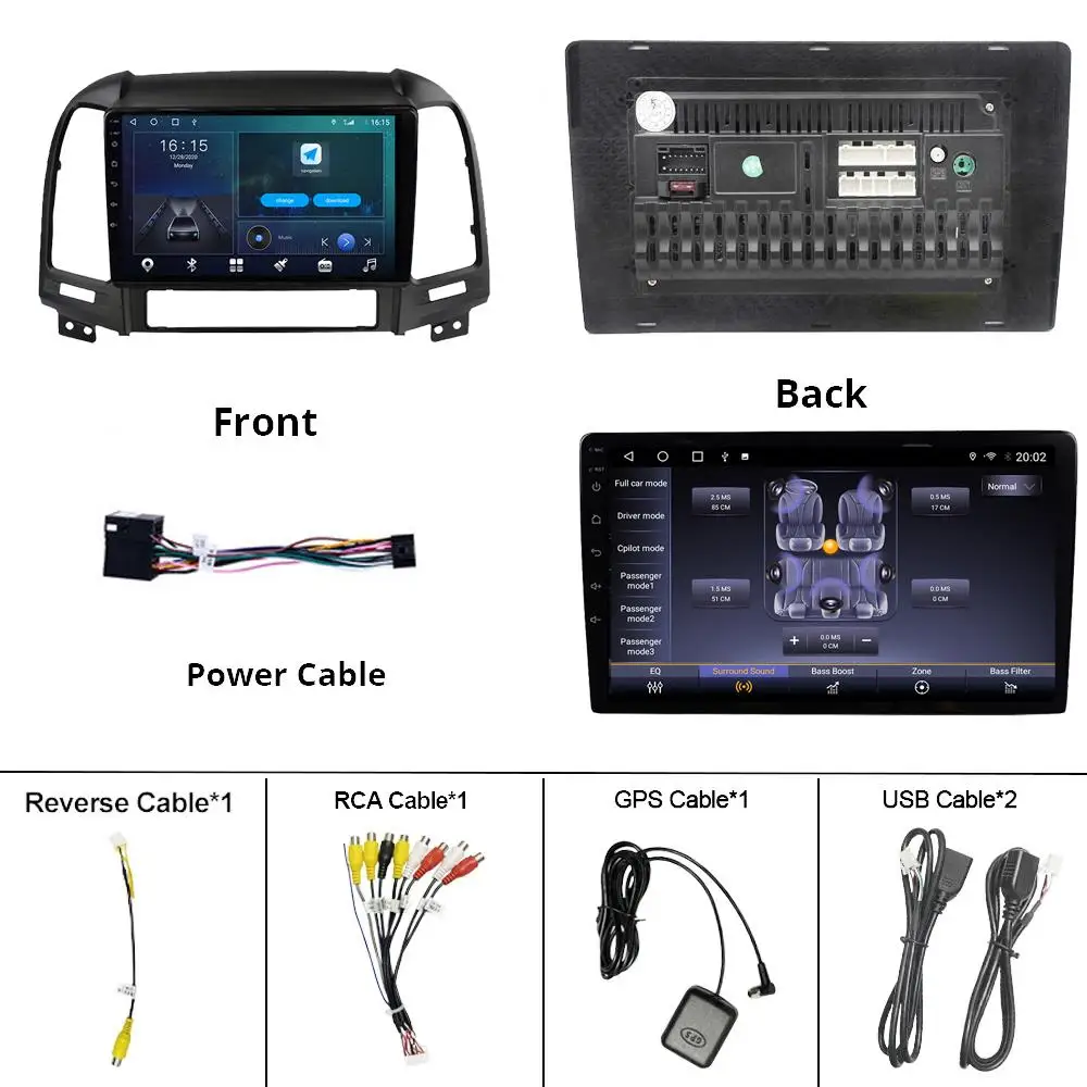 

2DIN Android10.0 Car Radio For Hyundai SANTA FE 2005-2012 GPS Navigation Stereo Receiver Auto Radio Car Receiver NO 2DIN DVD IGO