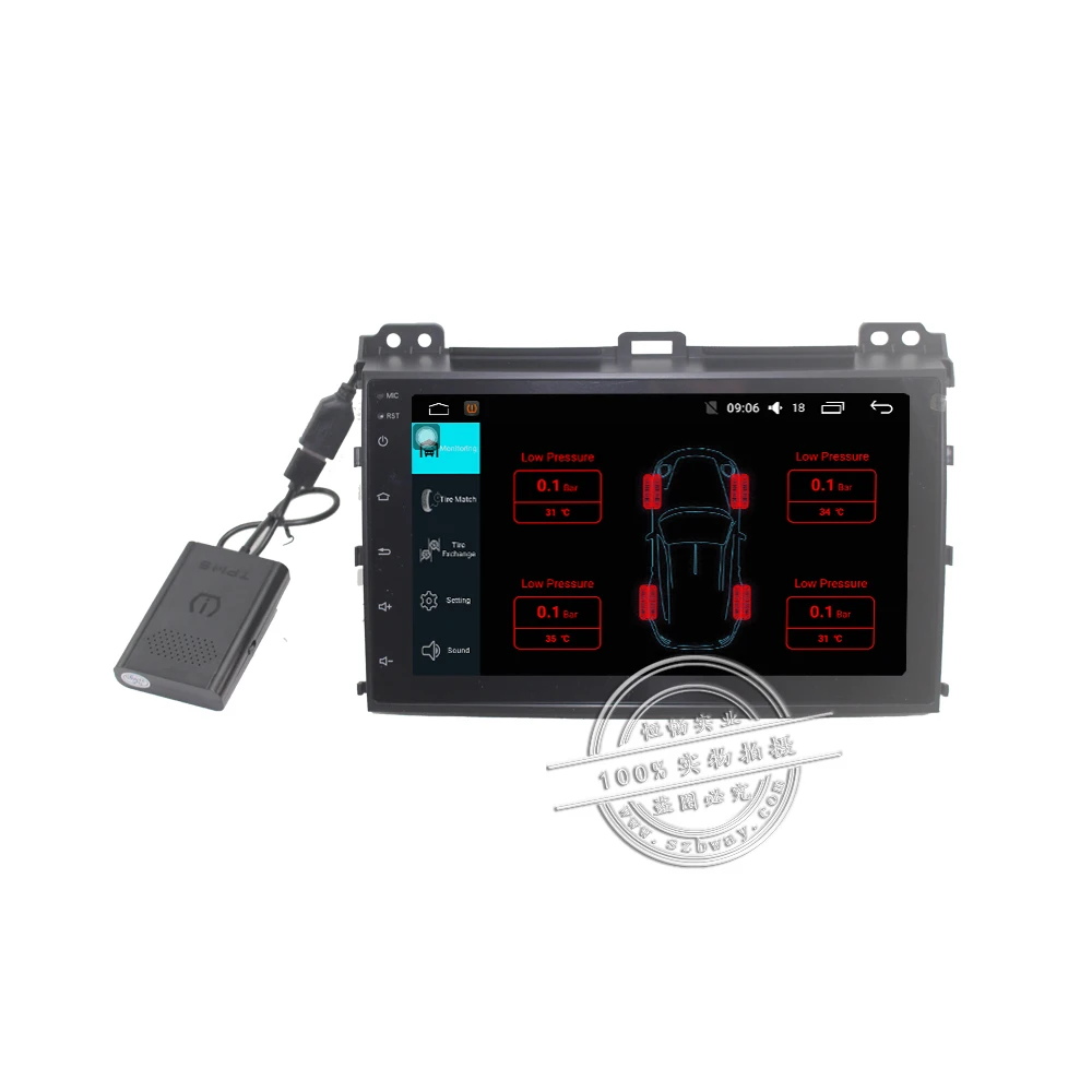 Автомобильная система контроля давления в шинах TPMS Android USB с 4 внутренними