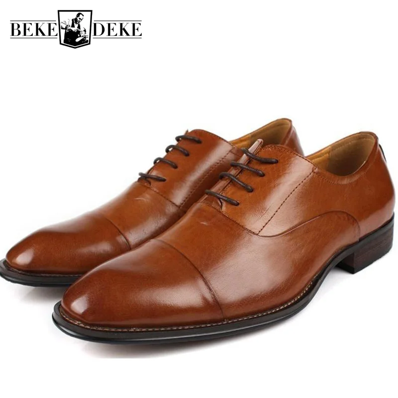 Мужские модельные туфли в итальянском стиле Классические деловые из натуральной