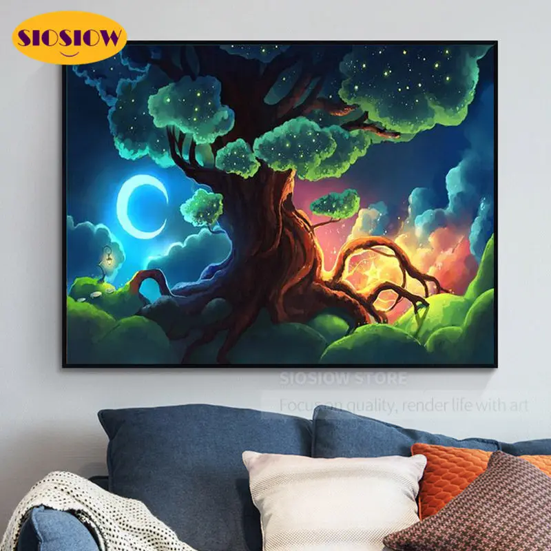 SIOSIOW 5d DIY алмазная живопись полный набор Фэнтези декорации мультфильм