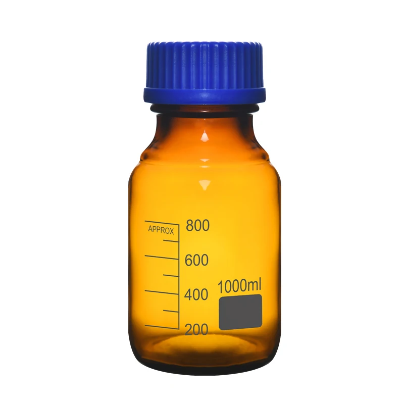 Синяя кепка флакон для реактивов прозрачный/Brown50-2000ml с резьбовым горлом из