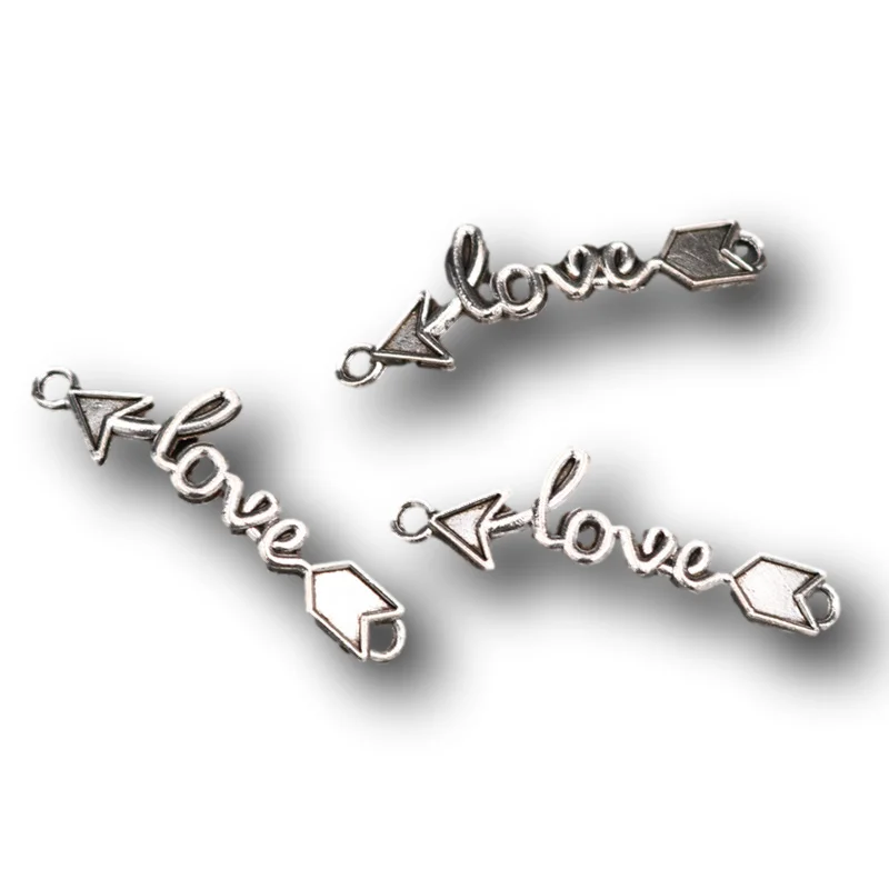 Посеребренные соединители со стрелками Купидона для изготовления ожерелья