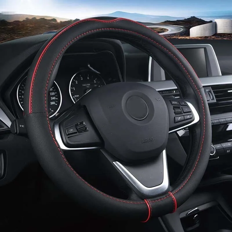 Чехол на руль Dermay из искусственной кожи PU, размер 37-38 см, подходит для большинства автомобилей.