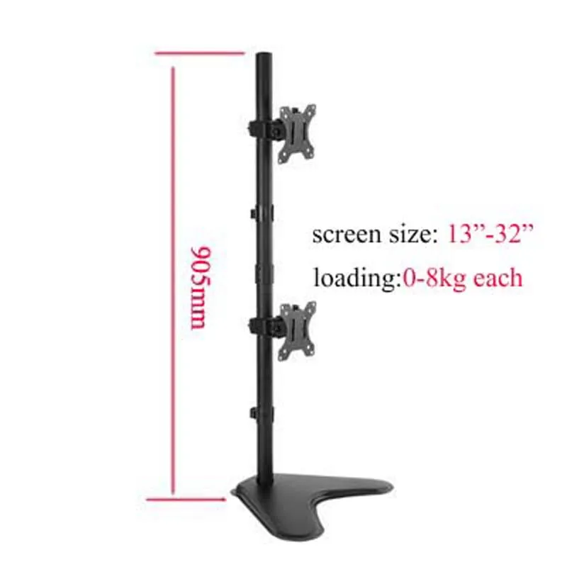 Настольная подставка с двойным жк монитором 27 дюймов поворотом на 360 градусов для