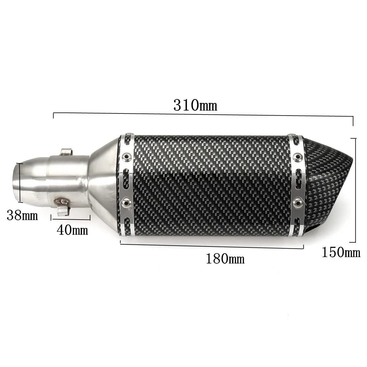 Глушитель выхлопной трубы мотоцикла 38-51 мм модифицированный глушитель для FZ6 CBR250