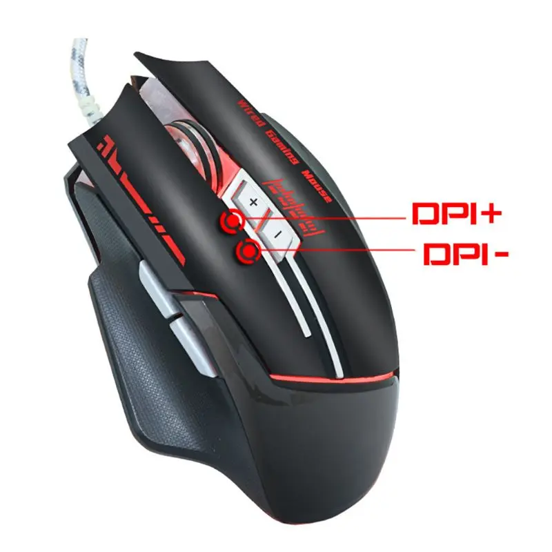 MMR7 Проводная игровая мышь DPI Регулируемая оптическая дыхательная лампа