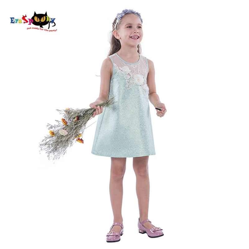 

Eraspooky/2020 летнее милое платье принцессы с цветочным рисунком для девочек; Кружевное платье с цветочным узором для свадебной вечеринки; Подар...