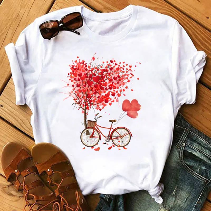 

2021 New Women T-shirts Casual Harajuku Love Printed Tops Tee Summer Female T shirt Short Sleeve T shirt For Women Clothing
