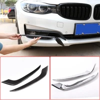 2pcs car styling carbon fiber style auto front fog lights lamp strips trim cover stickers for bmw 3 series gt gran turismo f34