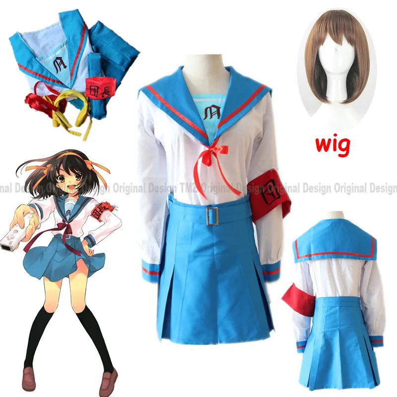 

Anime Suzumiya's Melancholy Haruhi No Yuuutsu Cosplay Sailor Suit Student School Uniforms Women Halloween Masquerade Costumes