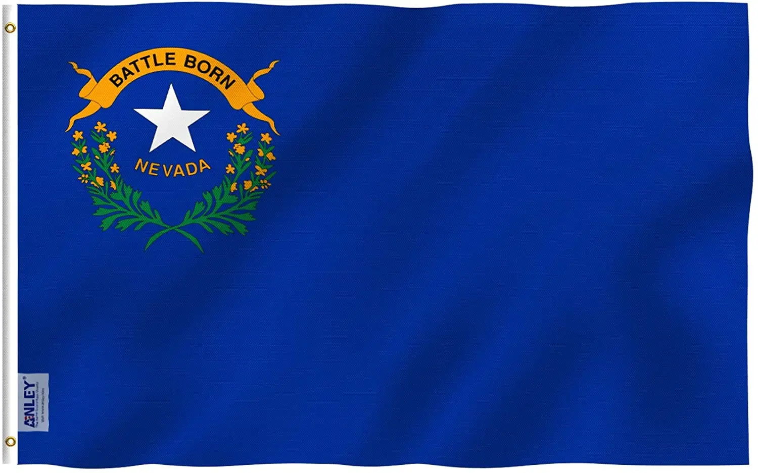 

3x5 Foot Nevada State Flag - Vivid Color and Fade Proof - Canvas Header - Nevada NV Flags Polyester with Brass Grommets 3 X 5Ft