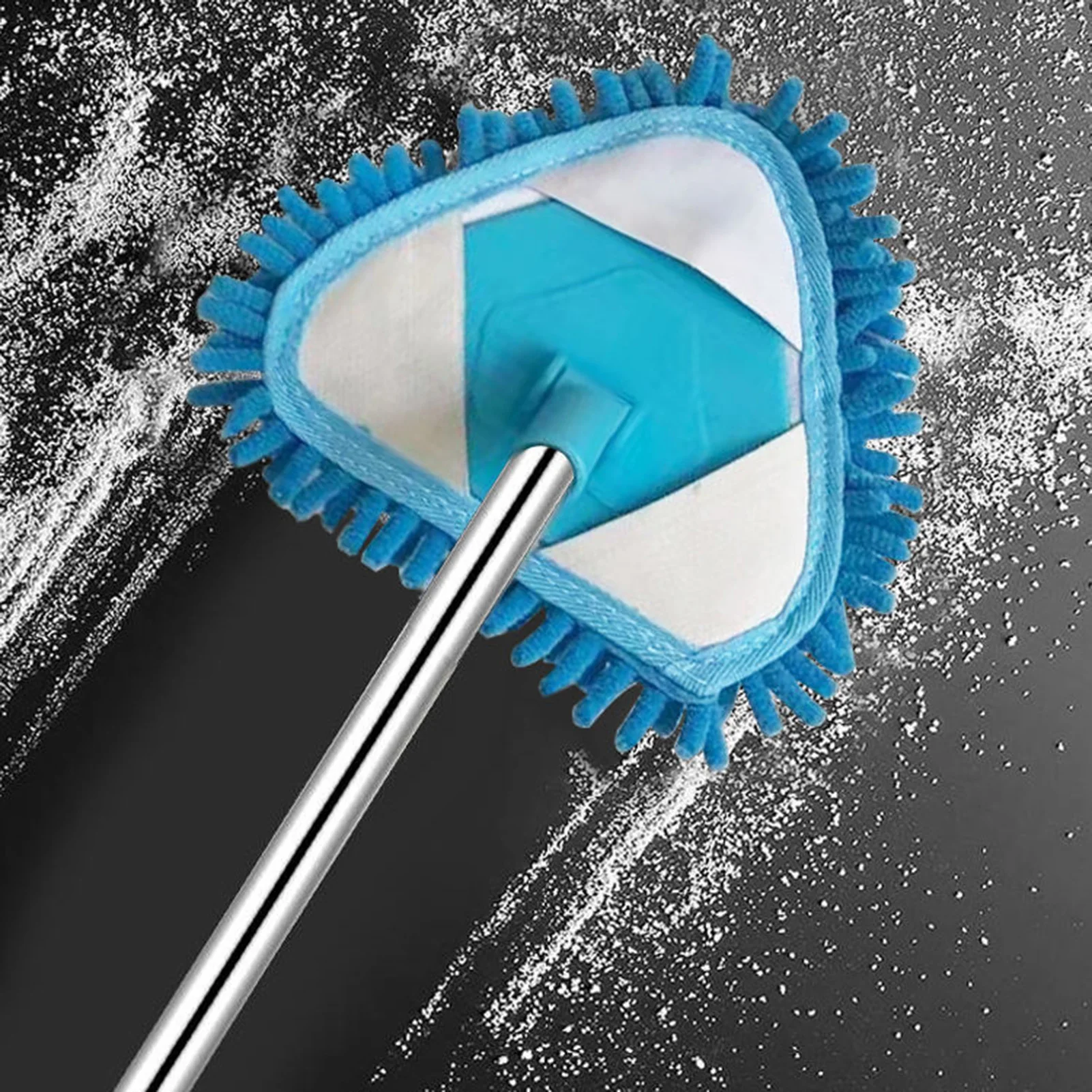 

Rotating Triangle Retractable Cleaning Mop Retractable Glass Cleaner Ultrafine Fiber Easy Installation Storage Cleaning Dust Mop