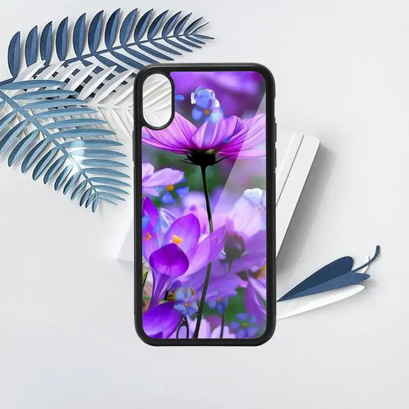 

infinity on purple flower Phone Case PC for iPhone 11 12 pro XS MAX 8 7 6 6S Plus X 5S SE 2020 XR luxury design brand shell