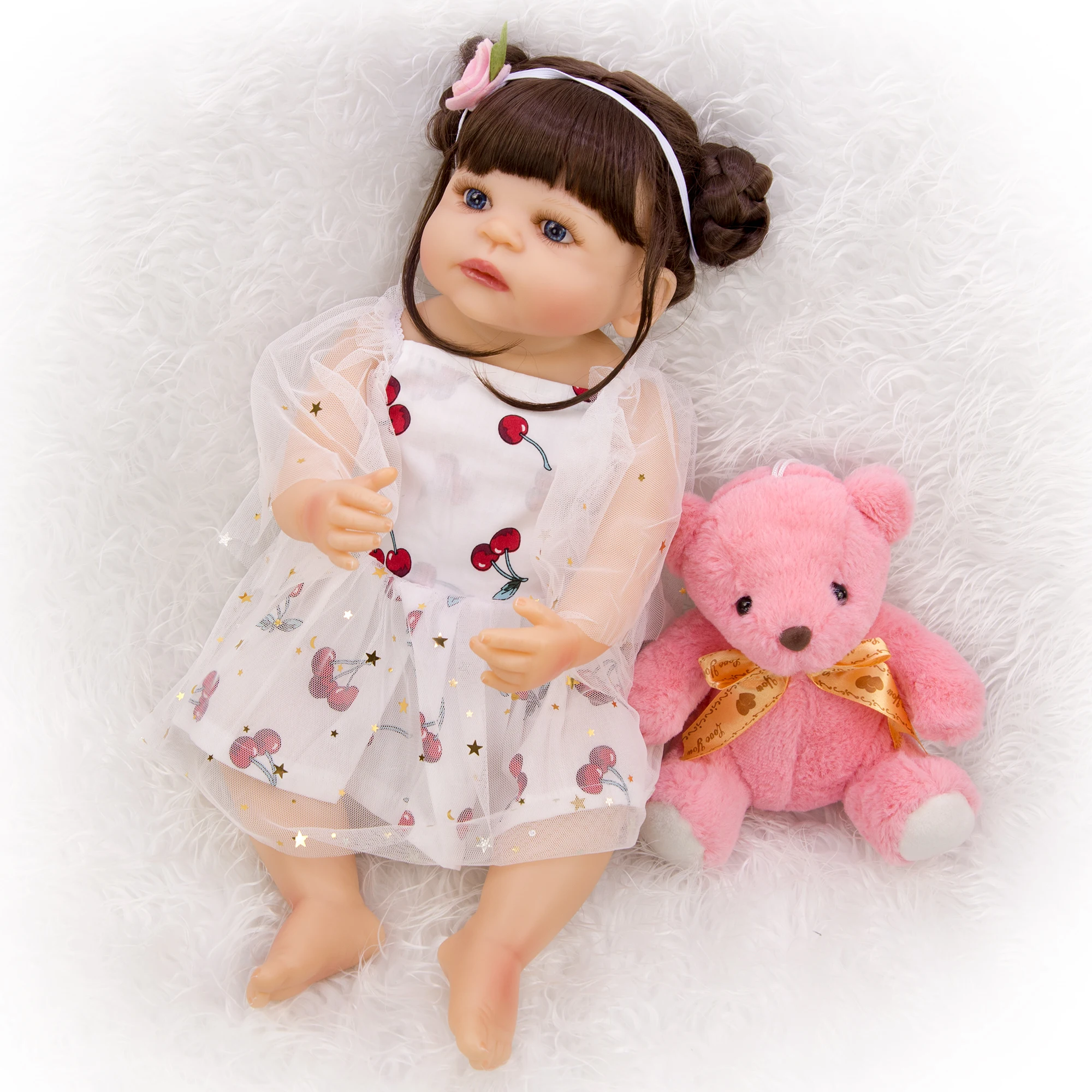 KEIUMI прекрасный Reborn Boneca силиконовые всего тела винил для маленьких девочек кукла
