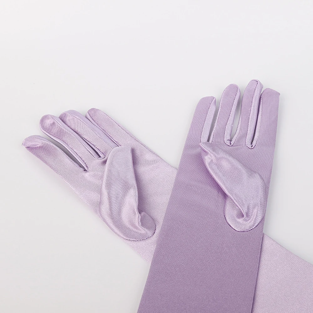 Длинные атласные перчатки принцессы для танцев и сцены свадебное платье