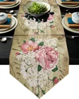 Розы Букет Ретро Современная настольная дорожка для дома Обеденный стол Свадебная вечеринка Рождество украшение скатерти