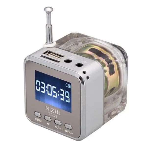 Мини USB MicroSD карта fm-радио ЖК-дисплей динамик Музыка MP3-плеер новая мини алюминиевая вибрационная пленка громкий динамик 0930