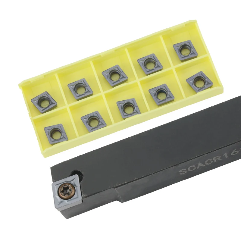 

1pc SCACR1010K09 SCACR1212H09 SCACR1616H09 External Turning Tool Holder CCMT Carbide Inserts Lathe CNC Cutting Tools Set