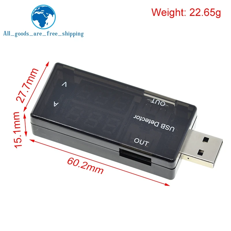 Красный + синий двойной USB-тестер напряжения тока зарядный детектор Тестер