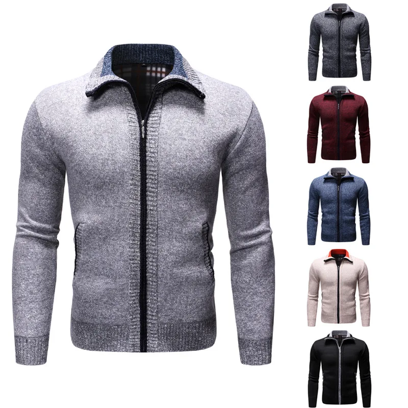 Осень-зима 2019 мужской шерстяной свитер с искусственным мехом мужские куртки на