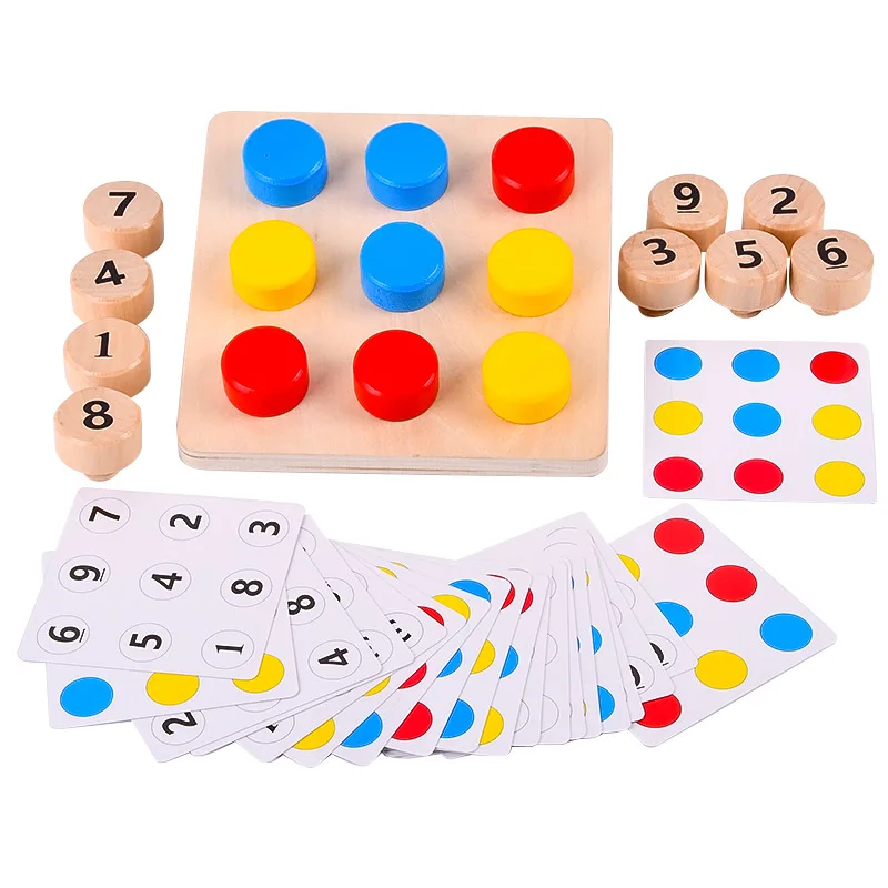 

3DWooden Tighten The Screws Matching Challenge Table Game Montessori Color Number Cognition Pairing Puzzle Educational Toy Gifts